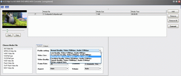 A123 Mp4 to AVI WMV DVD MPEG MOV Converter