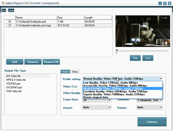 Aglare MPEG to AVI Converter