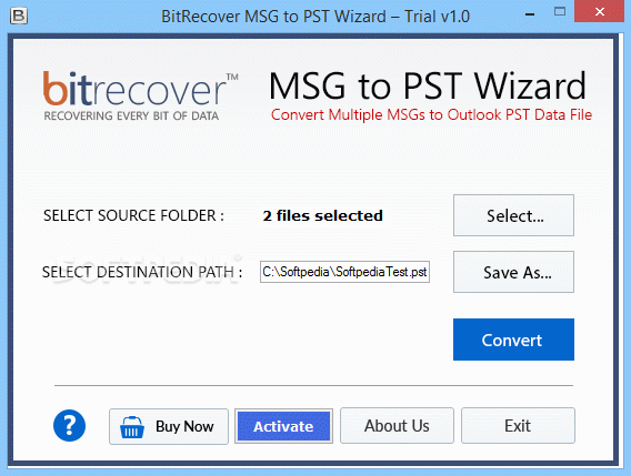 BitRecover MSG to PST Wizard