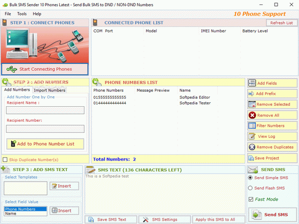 Bulk SMS Sender MultiplePhone