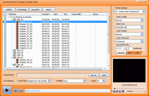 bvcsoft DVD to AVI/MPEG Converter Suite