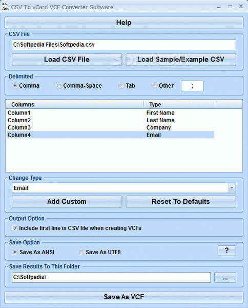 CSV To vCard VCF Converter Software