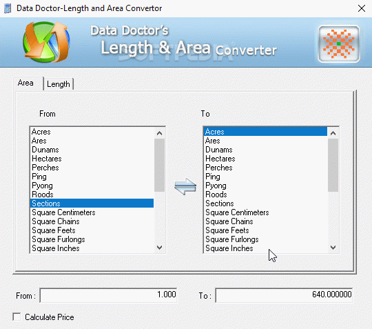 Data Doctor - Length And Area Converter