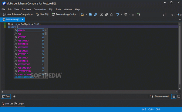 dbForge Schema Compare for PostgreSQL