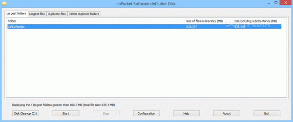 inPocket software deClutter Disk