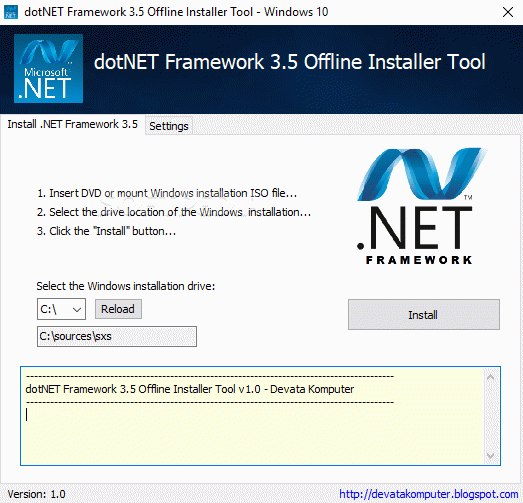 dotNET Framework 3.5 Offline Installer Tool