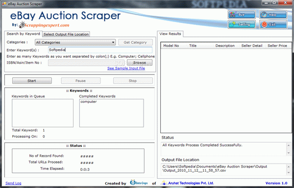 eBay Auction Scraper