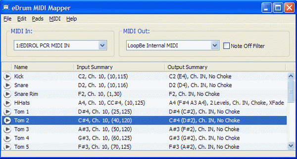 eDrum MIDI Mapper