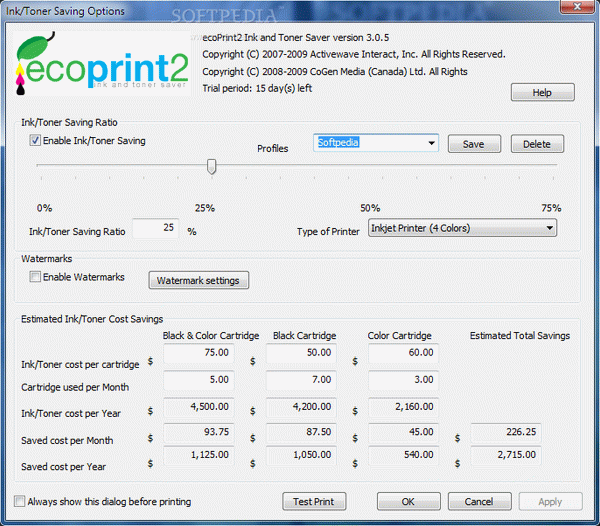 ecoPrint2 Ink and Toner Saver