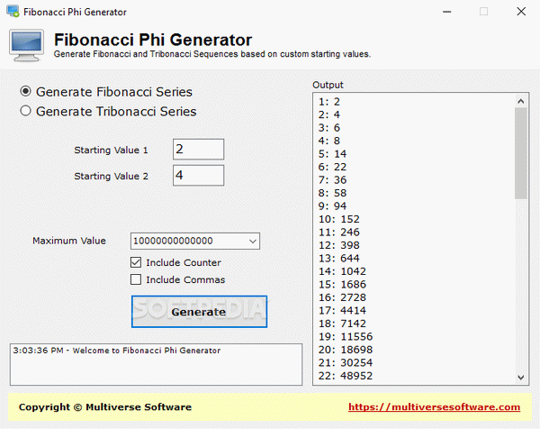 Fibonacci Phi Generator