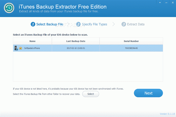 iTunes Backup Extractor Free Edition