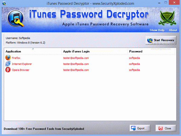 iTunes Password Decryptor