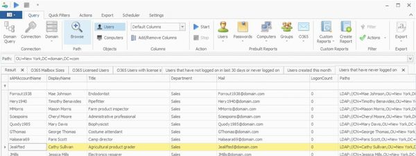 isimSoftware Active Directory Reporting