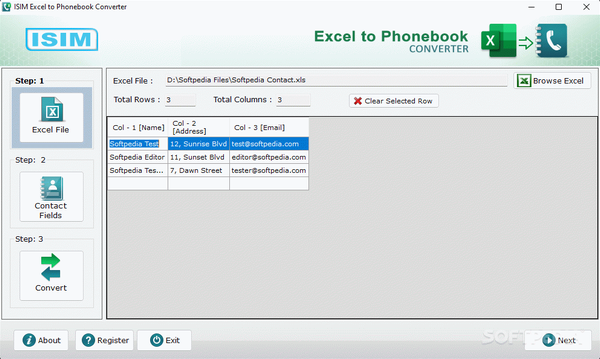 isimSoftware Excel to Phonebook Converter