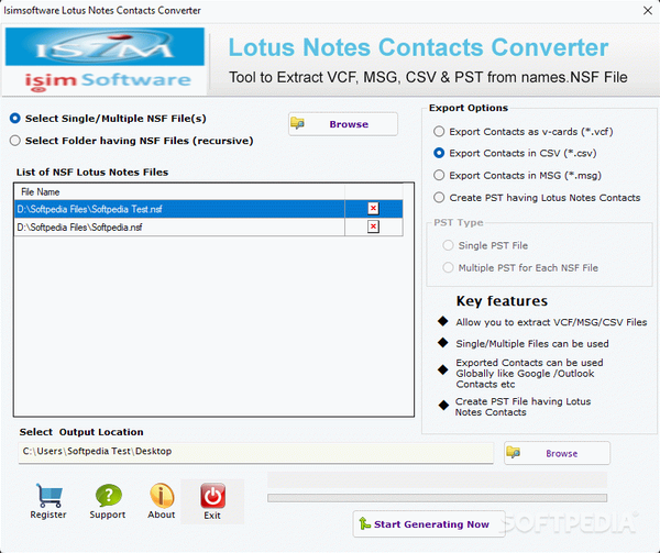 isimSoftware Lotus Notes Contacts Converter