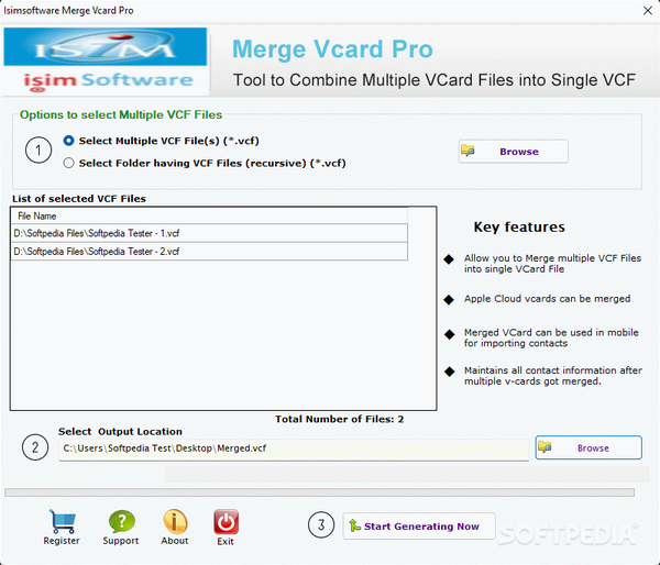 isimSoftware Merge Vcard Pro