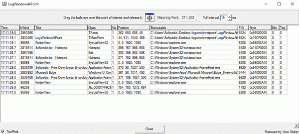 LogWindowAtPoint