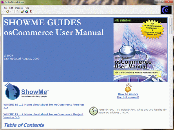 osCOMMERCE User Manual