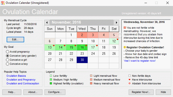 Ovulation Calendar