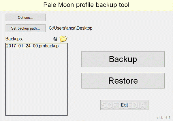 Pale Moon profile backup tool