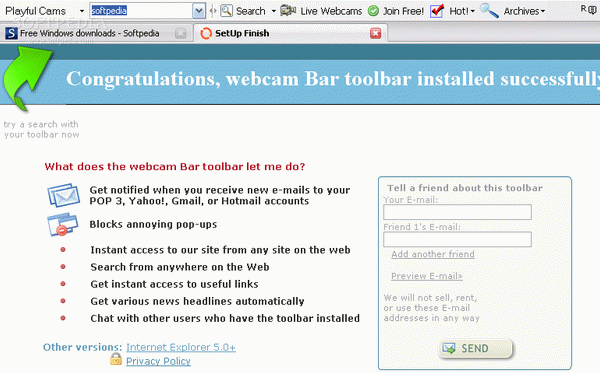 webcam Bar toolbar for Firefox